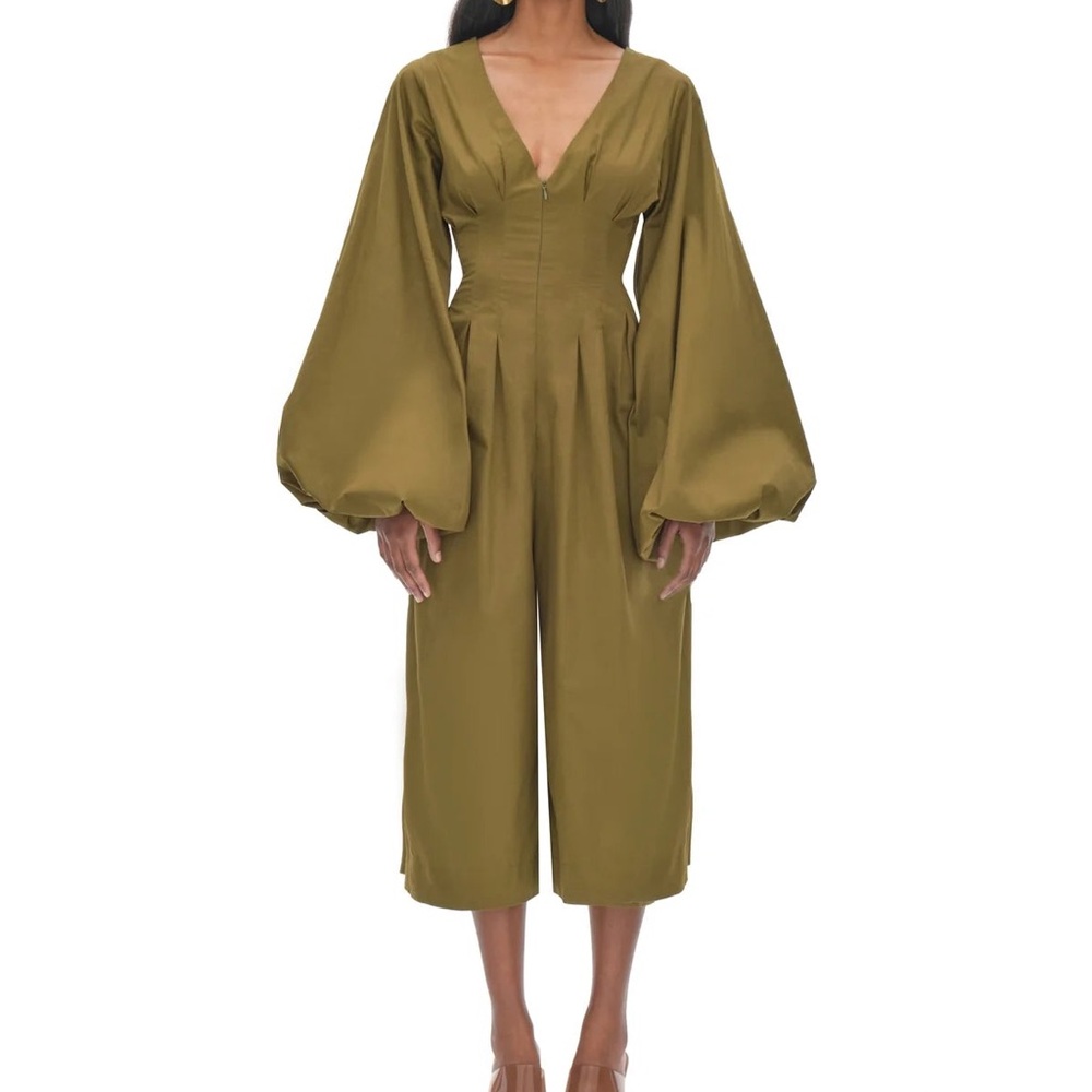 Andrea Iyamah | NIA CULOTTE OLIVE JUMPSUIT